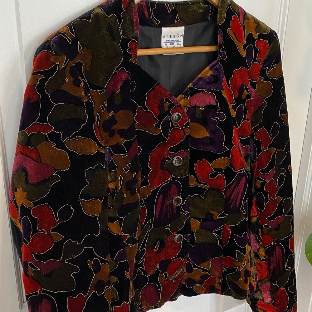 Velvet Great Britain Made Vintage Floral Blazer Fitted Dari Romantic formal
